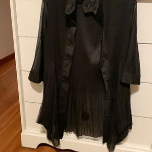 Black sheer tunic,lots of detailing